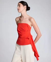 Kenneth Cole Women's Sleeveless Draped Front Bustier Crop Top