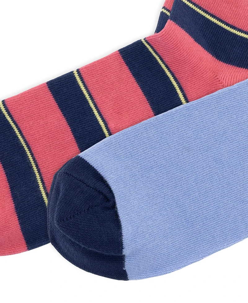 Polo Ralph Lauren Men's Harbour Island Bear and Classic Stripe Crew Socks, 2-Pack