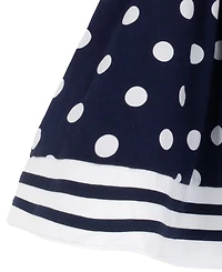 Rare Editions Baby Girls' Nautical Dot Round Neck Dress