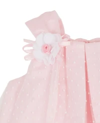 Rare Editions Baby Girls' Clip Dot Round Neck Mesh Top and Knit Leggings, 2-Piece Set