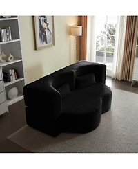 Streamdale Furniture Corduroy Foam Sleeper Sofa Bed with Pillows