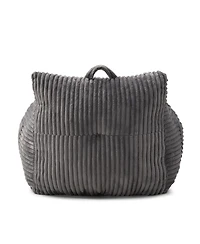 Streamdale Giant Plush Bean Bag Chair with Footstool - Comfy Grey Lounge