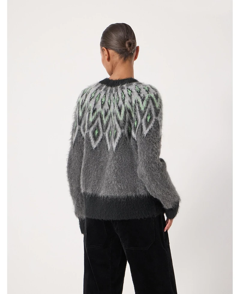 Hush Women's Brushed Fair Isle Mohair Blend Cardigan