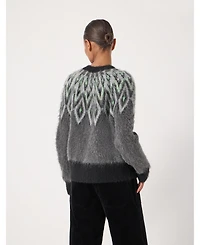 Hush Women's Brushed Fair Isle Mohair Blend Cardigan