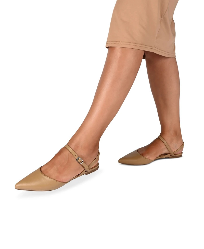 Journee Collection Women's Martine Strappy Pointed Toe Flats