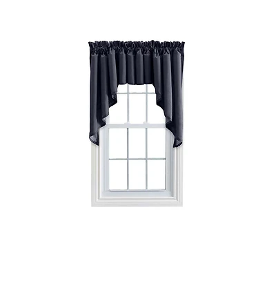Ellis Stacey 3" Rod Pocket High Quality Fabric Solid Color Window Lined Swag Set 126"x63" Navy