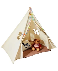 Kids Play Tent with Durable Frame Soft Mat and Decorative Accessories