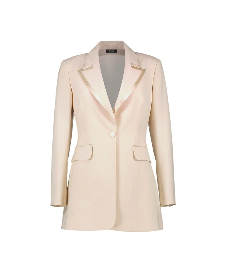 Ivonne Women's Tailored Blazer With Satin Lapel