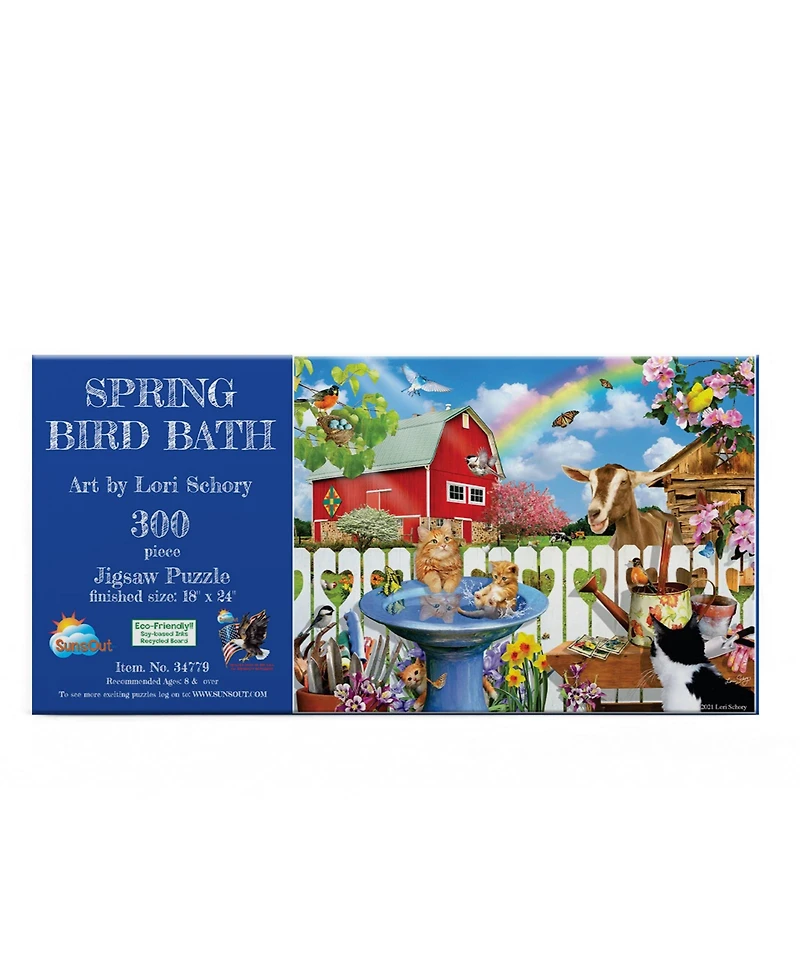SunsOut Spring Bird Bath 300 piece Jigsaw Puzzle for Adults
