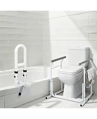 Yescom Bathtub Grab Bar with Toilet Safety Rail Combo Adjustable for Seniors
