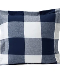 Lands' End Comfy Super Soft Cotton Flannel Plaid Pillow Sham - 5oz