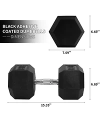 Signature Fitness Hex Single Dumbbell Strength Training Workout Equipment, 60 lb