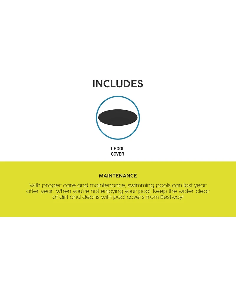 Bestway Flowclear Round 18' Pool Cover for Above Ground Frame Pools (Cover Only)