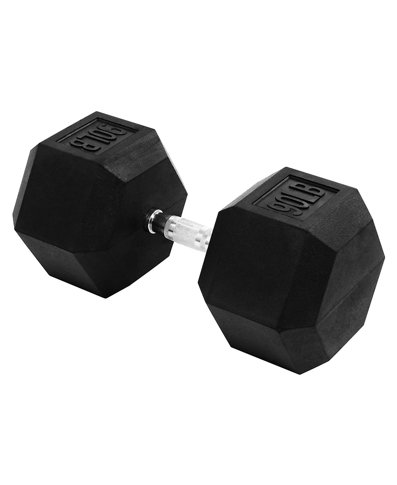 Signature Fitness Hex Single Dumbbell Strength Training Workout Equipment, 90 lb