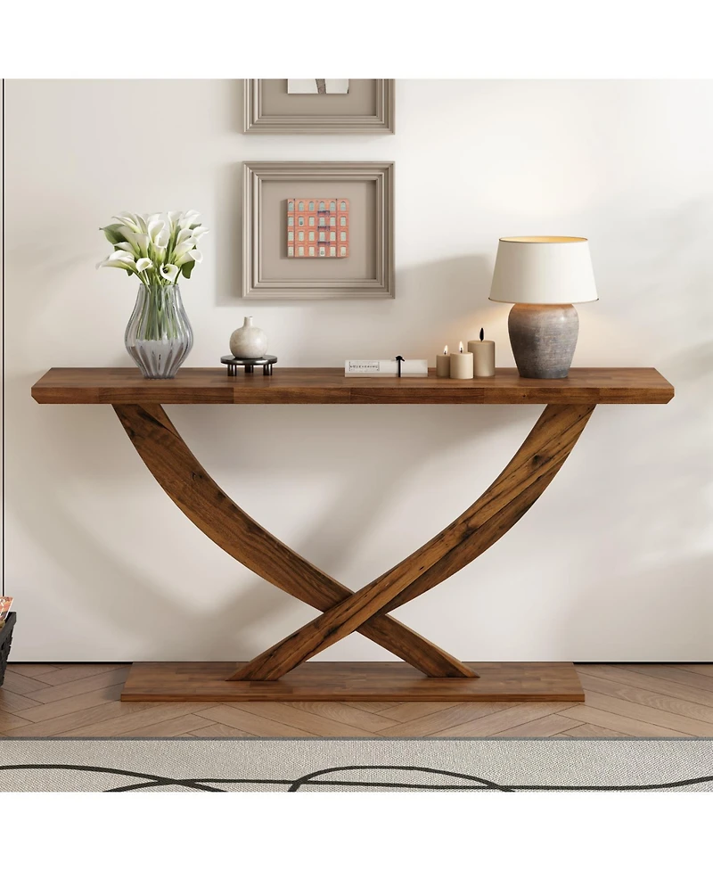 Streamdale Furniture Streamdale Mira 57" Rustic Console Table with Cross-Legs