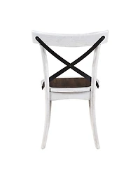 Streamdale Furniture 2 Pieces Set Dining Side Chair Rustic Modern Farmhouse Design Retro Design With Metal X Design