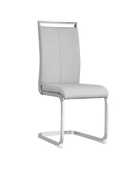 Streamdale Furniture Pu Leather Dining Chairs Chrome Legs
