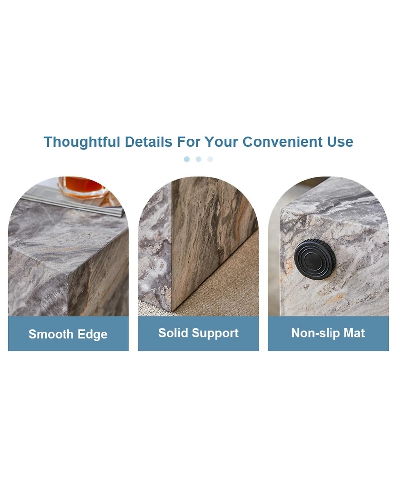 Streamdale Furniture Modern Gray Textured Coffee Table