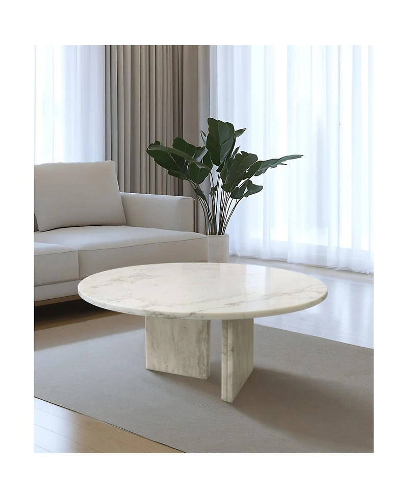 Streamdale Furniture White Marble Coffee Table - Small 27.6