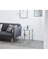 Streamdale Furniture Clear 2-Tier Side/End Table with Storage