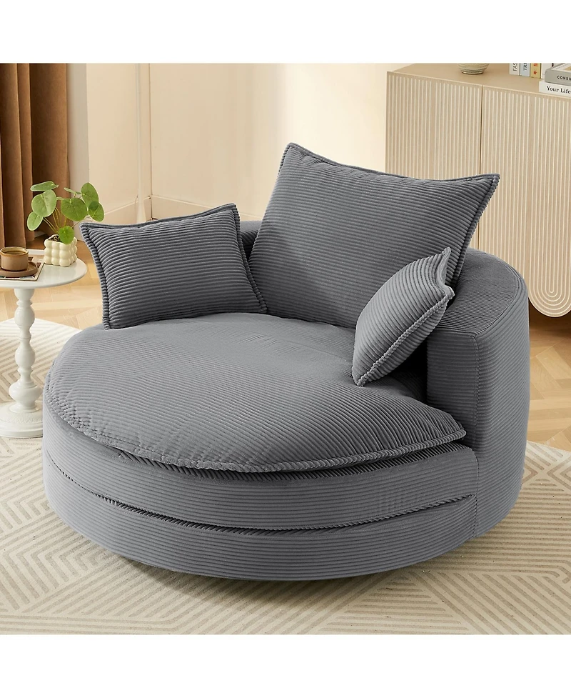 Streamdale Furniture Swivel Barrel Chair with Pillows
