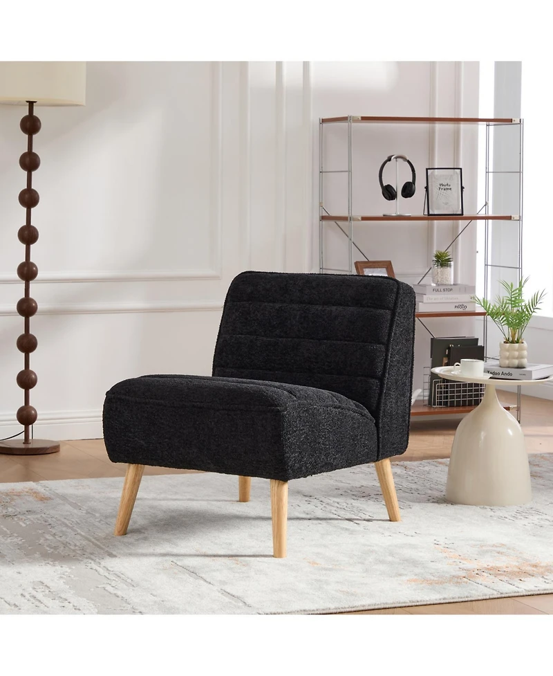 Streamdale Furniture Modern Upholstered Accent Chair, Chenille, Black