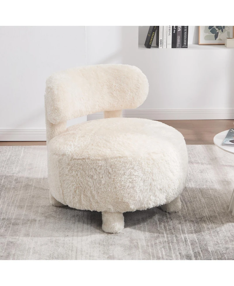 Streamdale Furniture Fur Fabric Accent Chair
