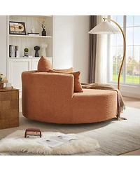 Streamdale Swivel Barrel Accent Chair with Pillows - Orange Red