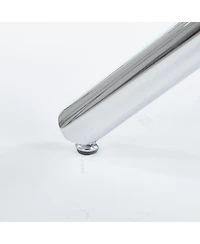 Streamdale Furniture Chrome Glass Dining Table - Modern Kitchen/Living Room Table 110cm