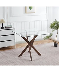 Streamdale Furniture Modern Glass Top Dining Table