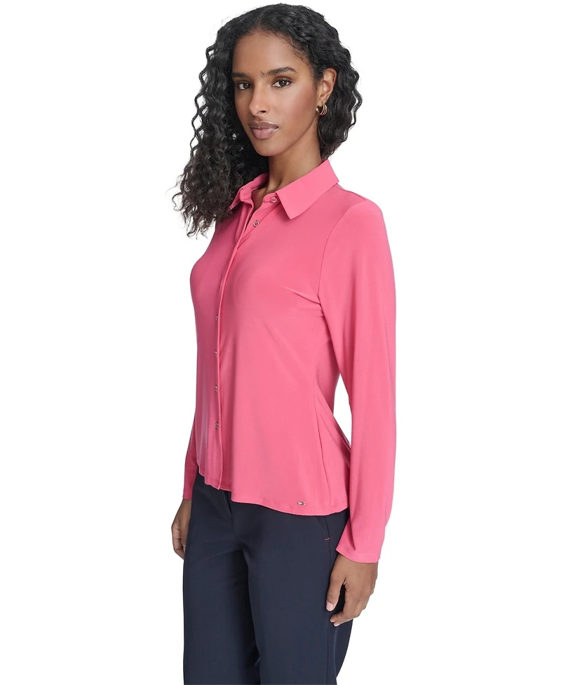 Tommy Hilfiger Women's Long-Sleeve Collared Shirt