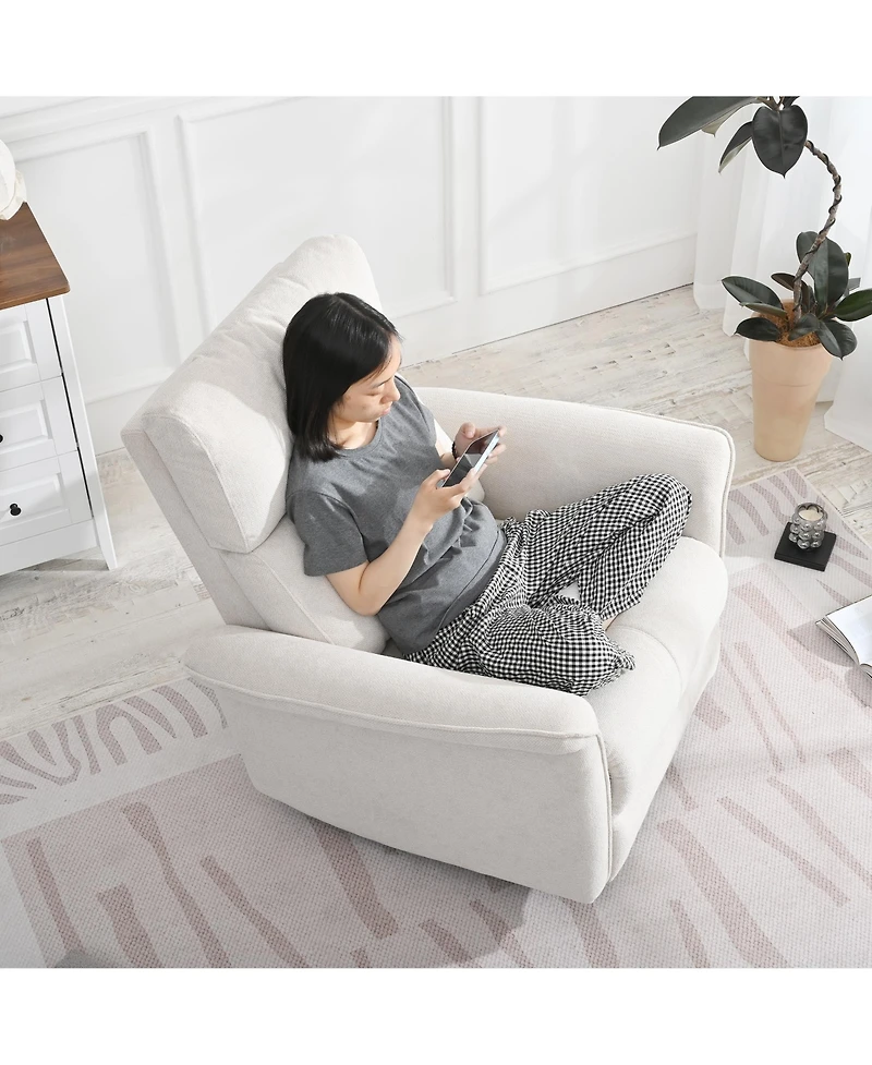 Streamdale Furniture Fabric Rocker Recliner Chair - Gray