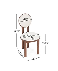 Streamdale Furniture Polyester Beige Fabric Dining Chair with wooden frame (Set of 2)-Natural