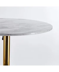 Streamdale Furniture 31.5" Golden & White Tulip Bar Table - Round Mdf Top