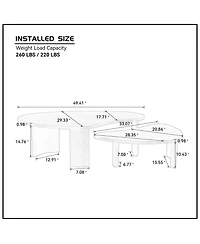 Streamdale Modern Irregular Coffee Table Set, Nesting End Tables, Black