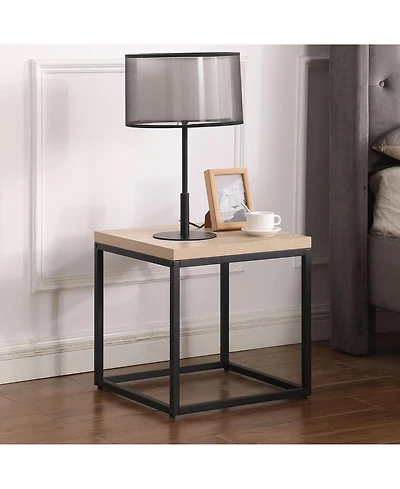 Streamdale Furniture Square Wood & Metal End Table