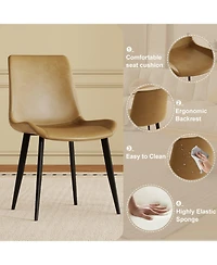 Streamdale Furniture Set of 4 Pu Leather Dining Chairs