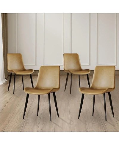 Streamdale Furniture Set of 4 Pu Leather Dining Chairs