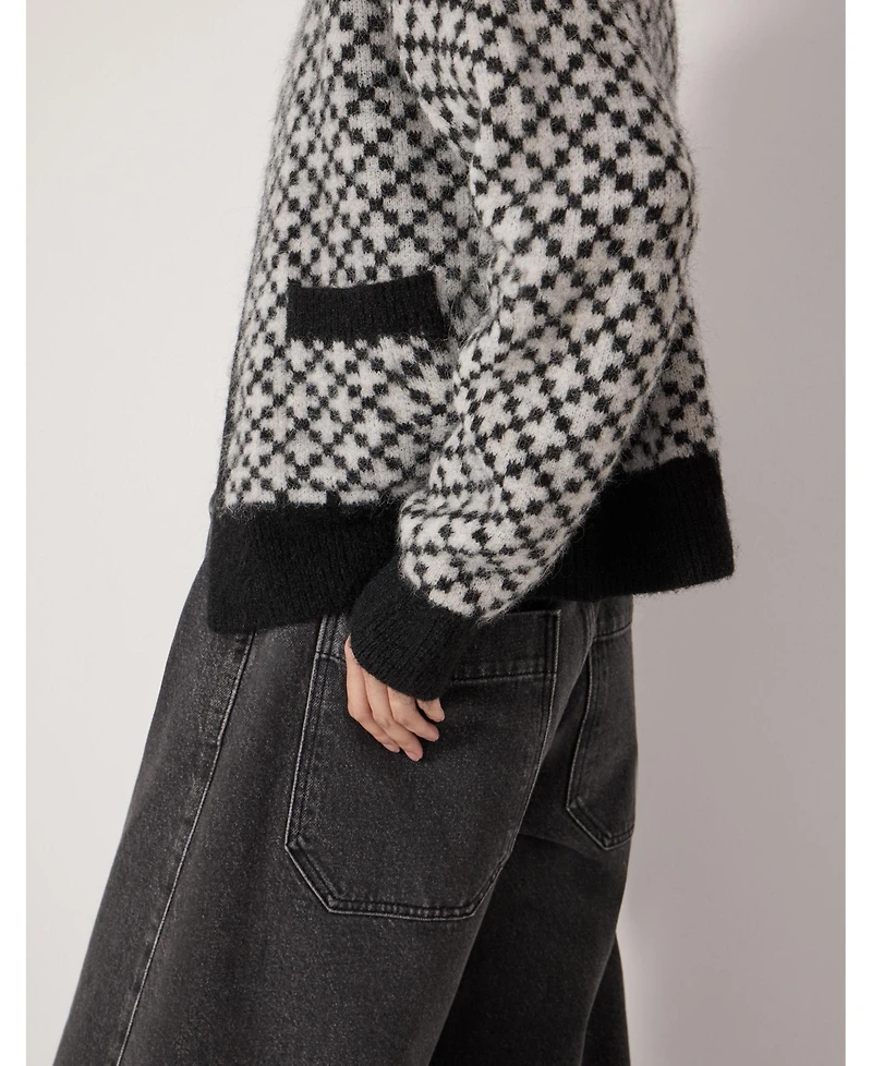 Hush Women's Jacquard Wool Edge To Cardigan