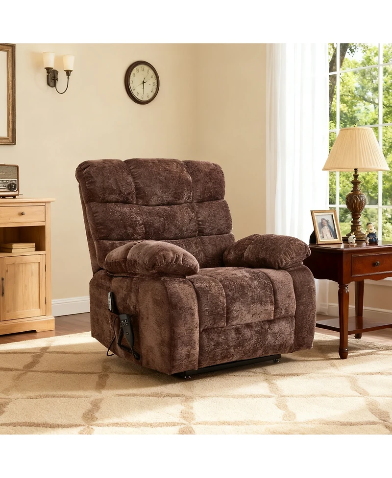 Clihome Lift Recliner Chair Heat Massage Dual Motor Infinite Position Up to 350 Lbs Large Electric Power