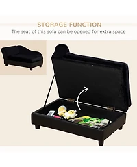 Zeus & Ruta Black Small Cat Sofa with Storage