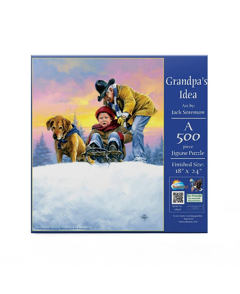 SunsOut Grandpa's Idea 500 piece Jigsaw Puzzle for Adults Fathers Day