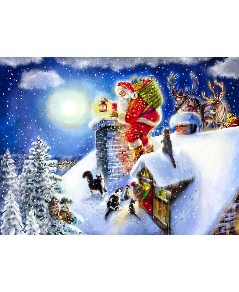 SunsOut Santa on the Roof 1000 piece Jigsaw Puzzle for Adults Christmas