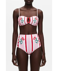 Jessie Zhao New York Women's Jungle Rose Reversible Square Bandeau Top