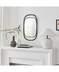 Danya B Sonya 29.6-inch Contemporary Rectangular Wall Mirror with Black Iron Frame