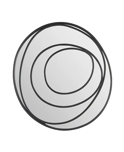 Danya B Sonya 25.5-inch Contemporary Continuous Circles Wall Mirror with Black Iron Accents