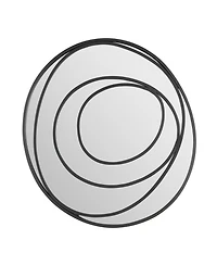 Danya B Sonya 25.5-inch Contemporary Continuous Circles Wall Mirror with Black Iron Accents