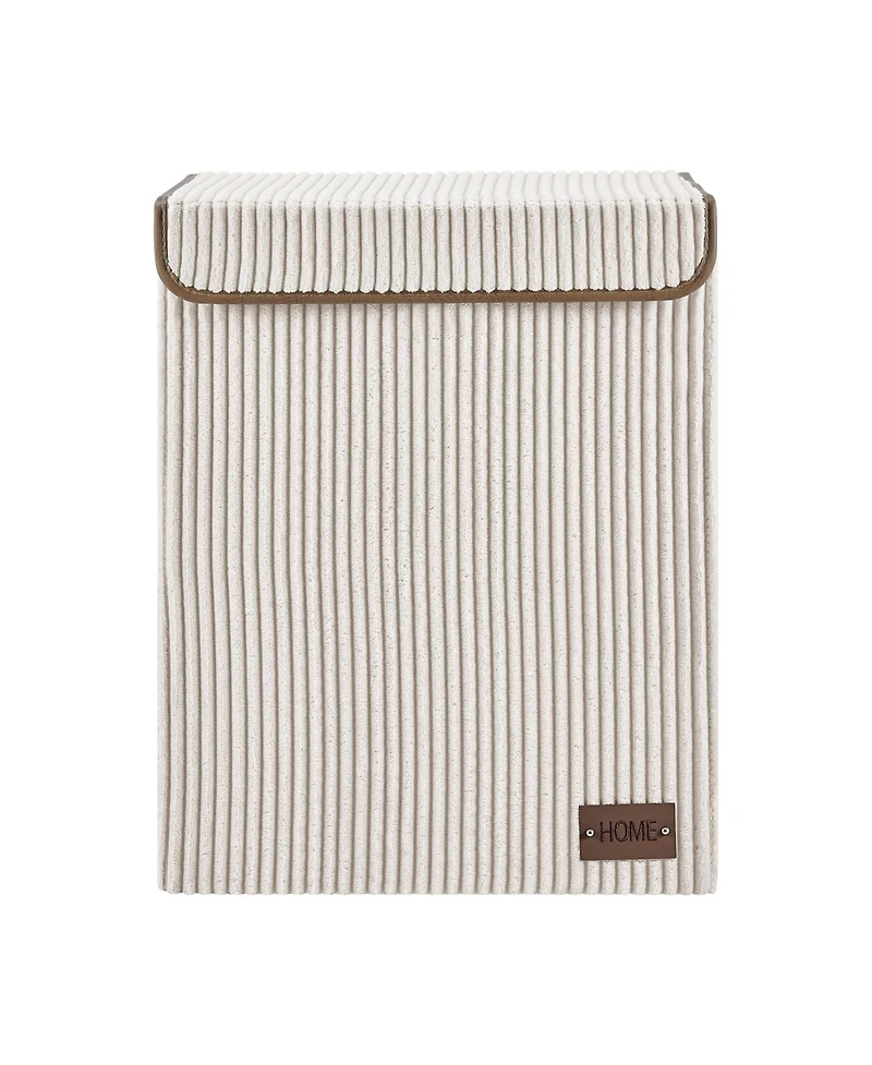 Danya B Collapsible Corduroy Laundry Hamper Storage