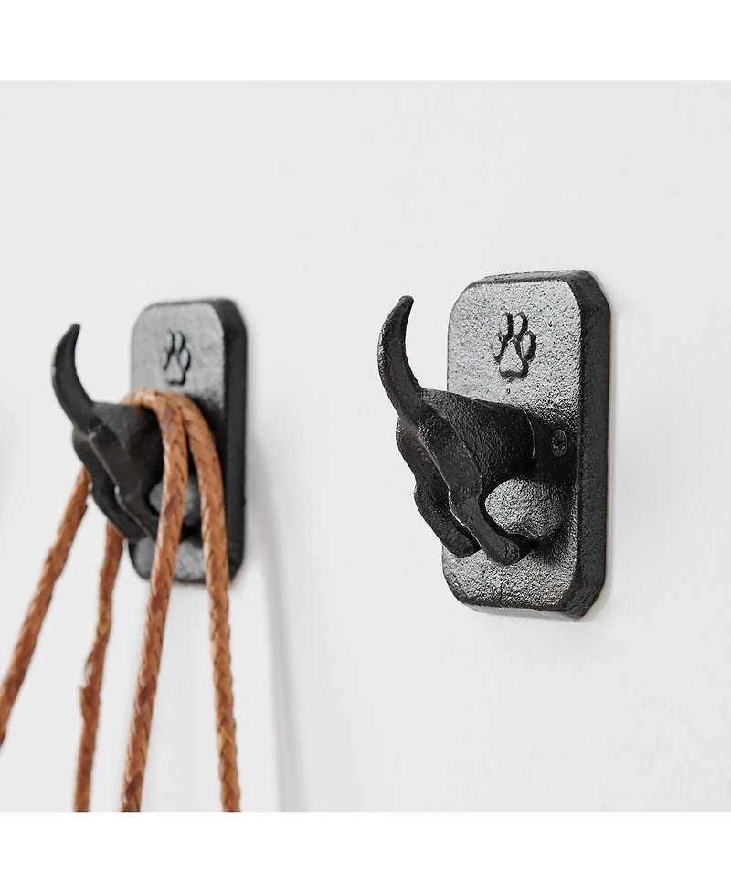 Danya B 4 Piece Dog Tail Wagging Decorative Wall Hook Set