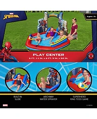 Bestway Marvel Spider-Man Inflatable Kids Outdoor Water Play Center and Water Slide